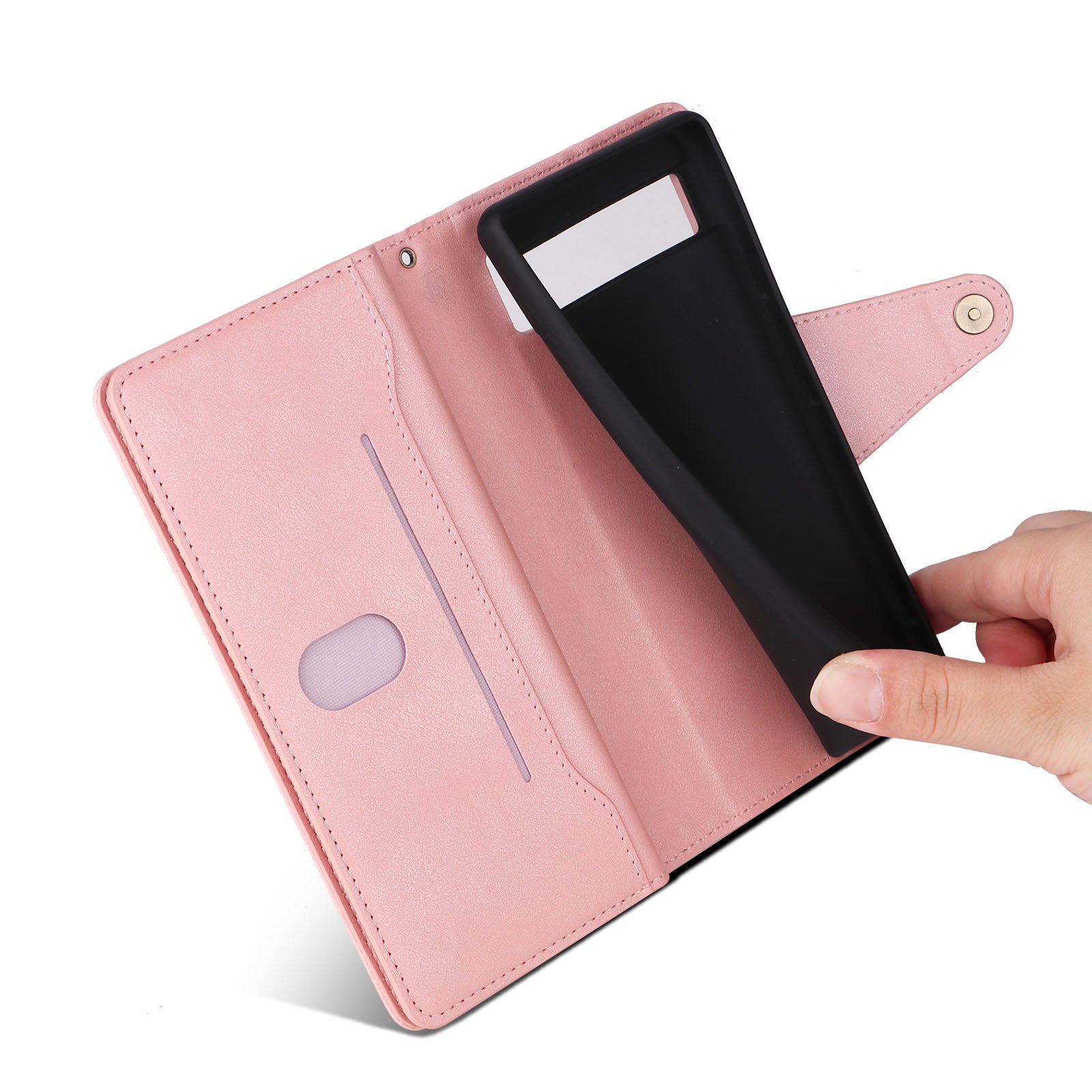 For Google Pixel 7a Case Multiple Card Slots PU Leather Phone Cover with Rivet Decor For Google Pixel 7a Case Multiple Card Slots PU Leather Phone Cover with Rivet Decor